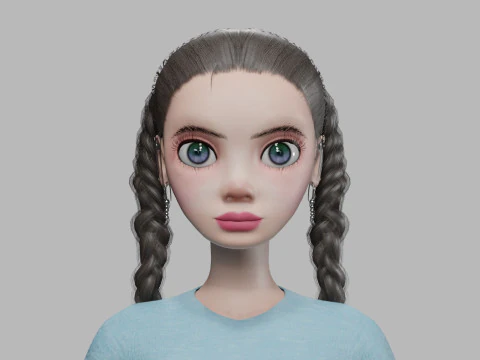 Cute cartoon woman V27819 3D Model