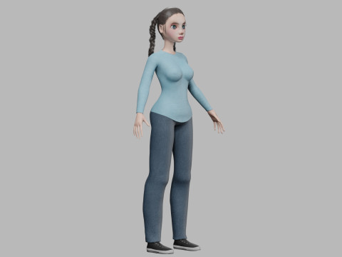 Cute cartoon woman V27819 Modelo 3D