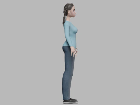 Cute cartoon woman V27819 3D Model
