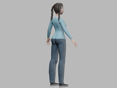 Cute cartoon woman V27819 Modelo 3D