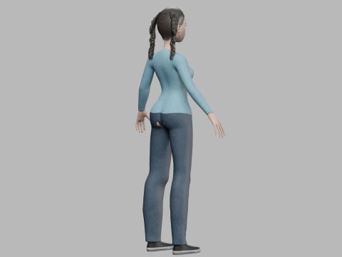 Cute cartoon woman V27819 3D Model