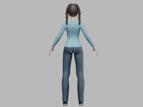 Cute cartoon woman V27819 3D Model