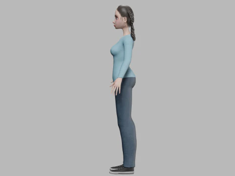 Cute cartoon woman V27819 3D Model