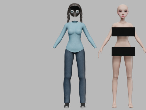 Cute cartoon woman V27819 Modelo 3D