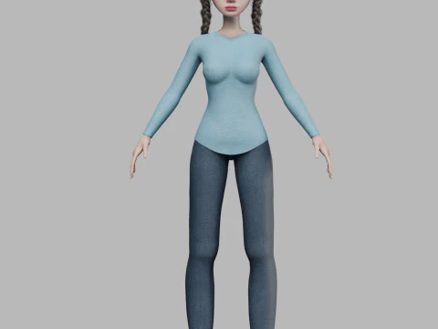 Cute cartoon woman V27819 3D Model