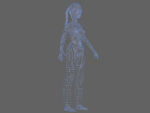 Cute cartoon woman V27819 3D Model