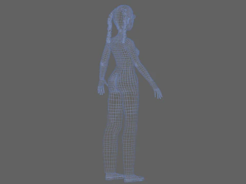 Cute cartoon woman V27819 3D Model