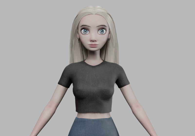 Cute pretty woman V28344 Modello 3D .c4d .max .obj .3ds .fbx .stl .blend