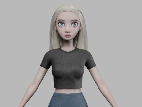 Cute pretty woman V28344 3D Model