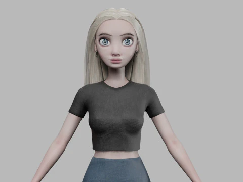 かわいいきれいな女性 V28344 3Dモデル