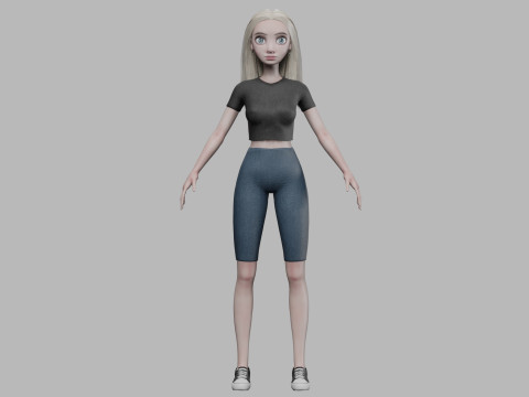 Cute pretty woman V28344 Modello 3D