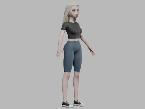 Cute pretty woman V28344 Modello 3D