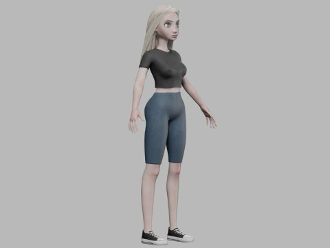 Cute pretty woman V28344 3D Model