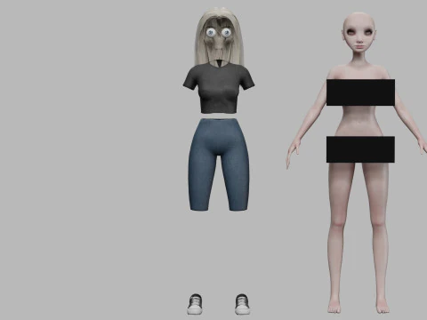 Cute pretty woman V28344 3D Model