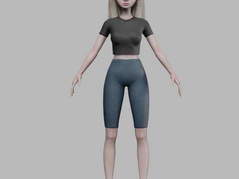 Cute pretty woman V28344 Modello 3D