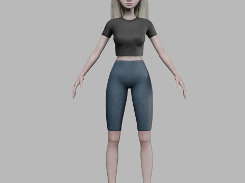 Cute pretty woman V28344 3D Model