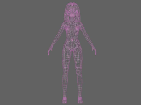 Cute pretty woman V28344 3D Model