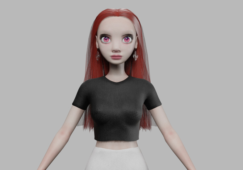 Cute sweet woman V29112 3D Model .c4d .max .obj .3ds .fbx .stl .blend
