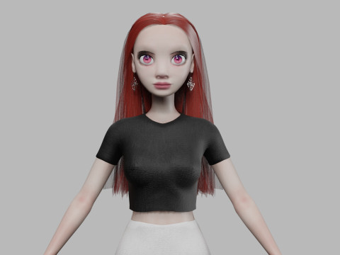 Cute sweet woman V29112 3D Model