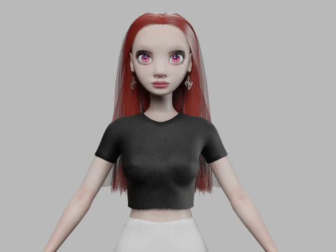 Mulher fofa e doce V29112 Modelo 3D