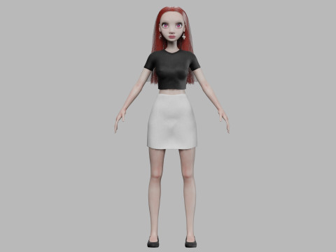 Cute sweet woman V29112 3D Model