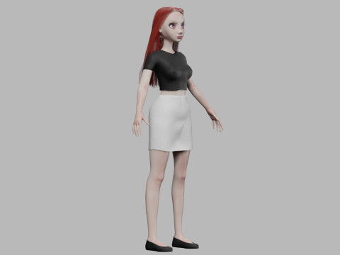 Cute sweet woman V29112 3D Model