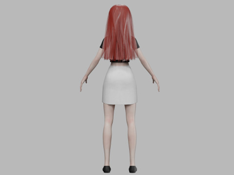 Cute sweet woman V29112 3D Model