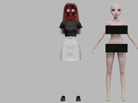Cute sweet woman V29112 3D Model