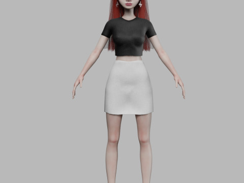 Cute sweet woman V29112 3D Model
