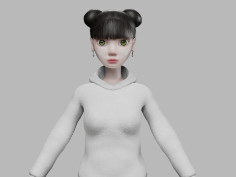 Cute teen woman V23239 3D Model