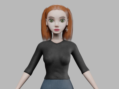 Cute young woman V23034 3D Model