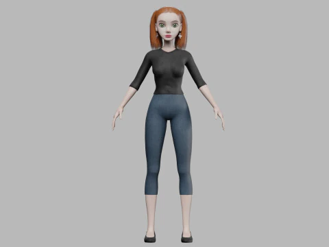 Cute young woman V23034 3D Model