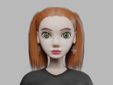 Cute young woman V23034 3D Model