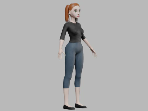 Cute young woman V23034 3D Model