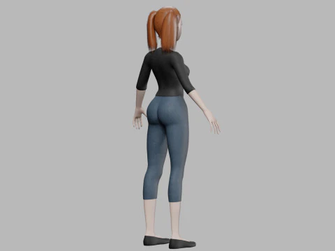 Cute young woman V23034 3D Model