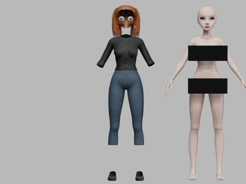 Cute young woman V23034 Modelo 3D