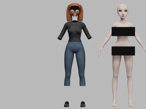 Cute young woman V23034 3D Model