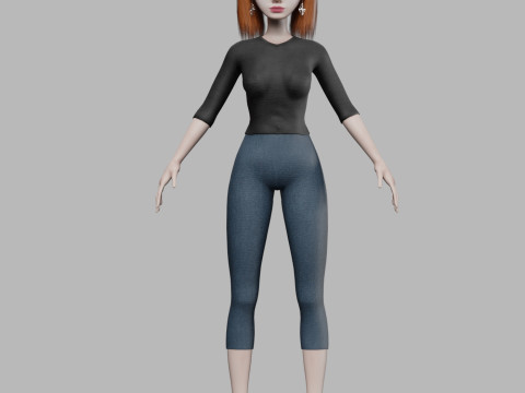 Cute young woman V23034 Modelo 3D
