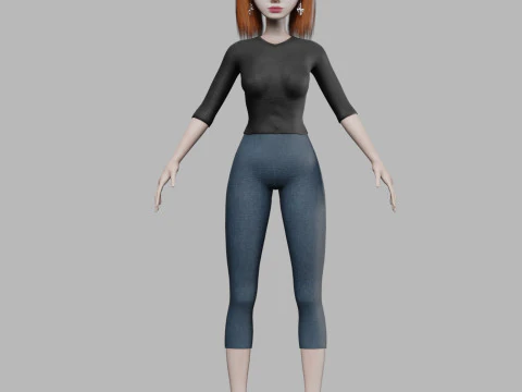 Cute young woman V23034 3D Model