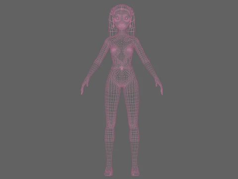 Cute young woman V23034 3D Model