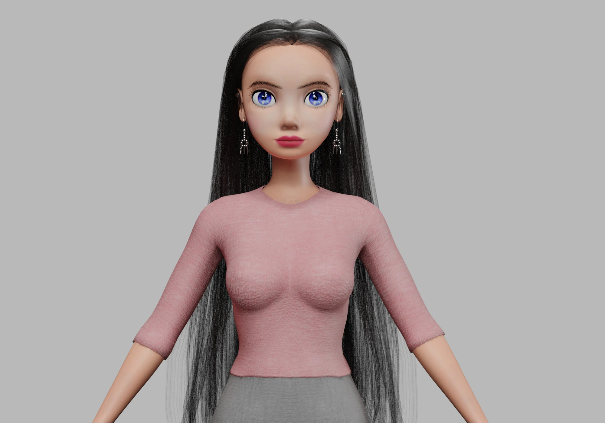Lovely basic woman V33762 3D Model .c4d .max .obj .3ds .fbx .stl .blend