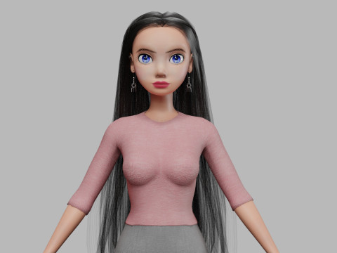 Lovely basic woman V33762 3D Model