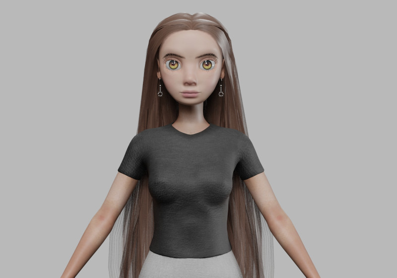 Lovely cartoon woman V30947 Model 3D .c4d .max .obj .3ds .fbx .stl .blend 