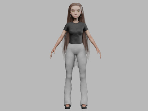 Lovely cartoon woman V30947 Model 3D