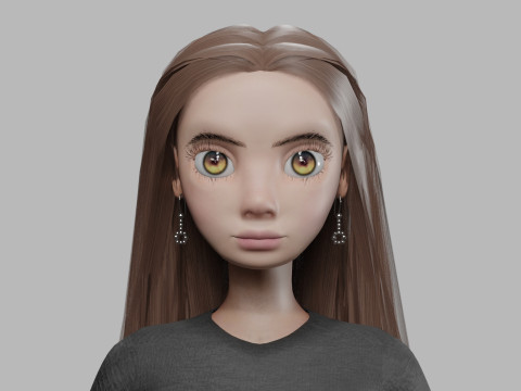 Lovely cartoon woman V30947 Model 3D
