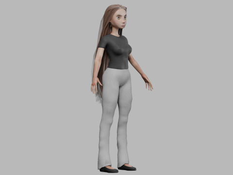 Lovely cartoon woman V30947 Model 3D
