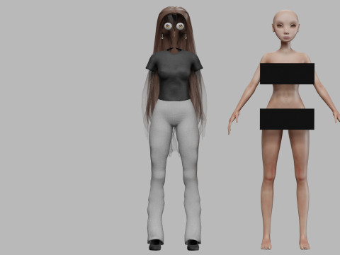 Lovely cartoon woman V30947 Model 3D