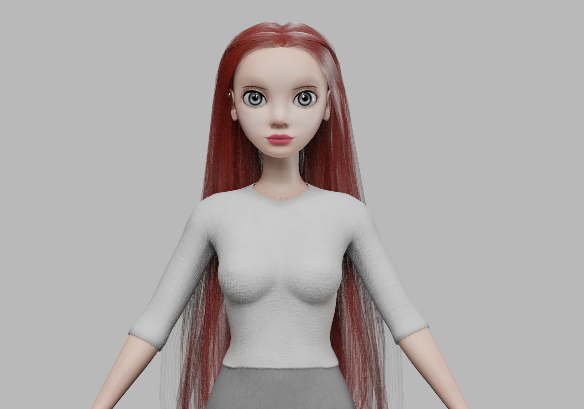 Lovely cute woman V31201 3D Model .c4d .max .obj .3ds .fbx .stl .blend 