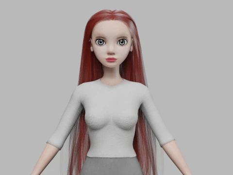 사랑스럽고 귀여운 여자 V31201 3D 모델