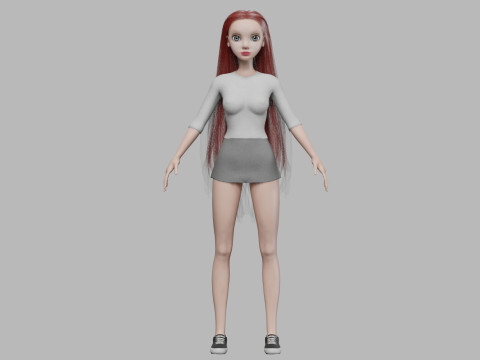 Lovely cute woman V31201 Modelo 3D